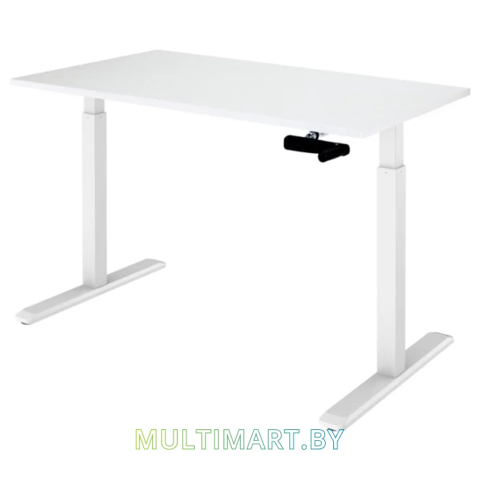 Стол для работы стоя ErgoSmart Manual Desk 1380x800x18 мм (альпийский белый/белый)